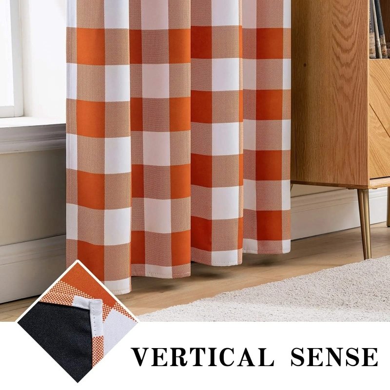 MIULEE Buffalo Plaid Curtains for Farmhouse Bedroom, Blackout Window Drapes with Grommets 2 Panels - Miulee
