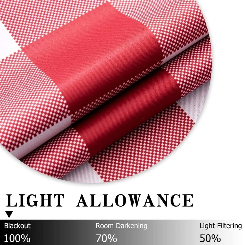 MIULEE Christmas Red And White Buffalo Plaid Curtains for Bedroom, Blackout Window Drapes with Grommets 2 Panels - Miulee