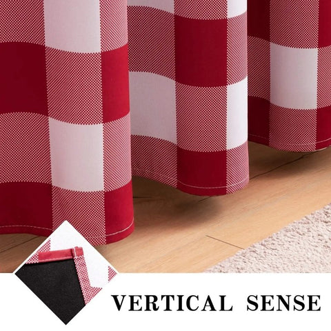 MIULEE Christmas Red And White Buffalo Plaid Curtains for Bedroom, Blackout Window Drapes with Grommets 2 Panels - Miulee
