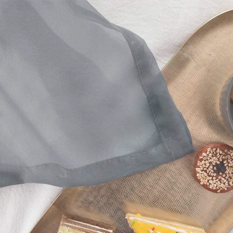 MIULEE Dark Grey Solid Sheer Curtains Elegant Grommet Window Voile Panels Drapes Treatment 2 Panels - Miulee