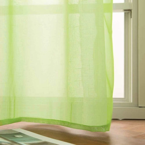 MIULEE Green Solid Sheer Curtains Elegant Grommet Window Voile Panels Drapes Treatment 2 Panels - Miulee