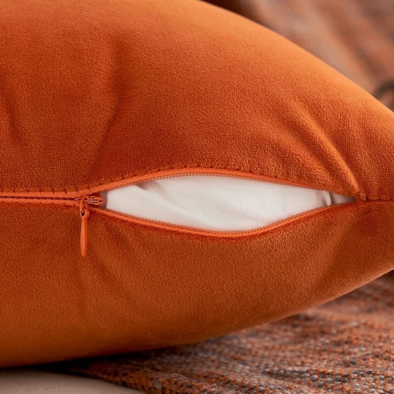 MIULEE Halloween Velvet Throw Pillow Covers Fall Soft Solid Decorative 4 Pack - Miulee