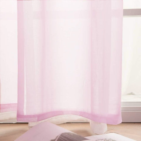 MIULEE Pink Solid Sheer Curtains Elegant Grommet Window Voile Panels Drapes Treatment 2 Panels - Miulee