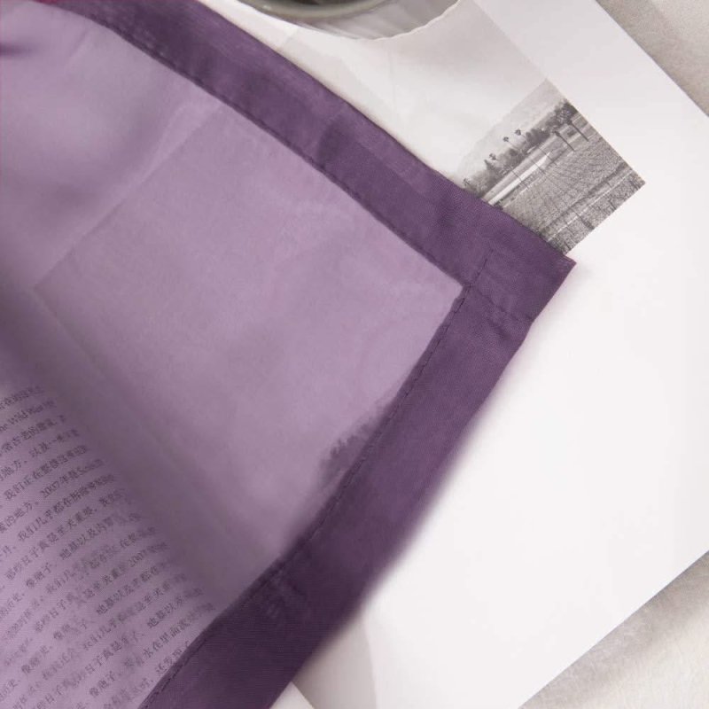 MIULEE Plum Purple Solid Sheer Curtains Elegant Grommet Window Voile Panels Drapes Treatment 2 Panels - Miulee