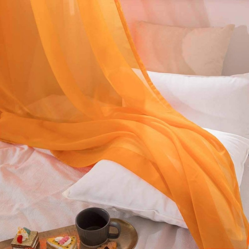 MIULEE Solid Sheer Curtains Elegant Grommet Window Voile Panels Drapes Treatment 2 Panels - Miulee