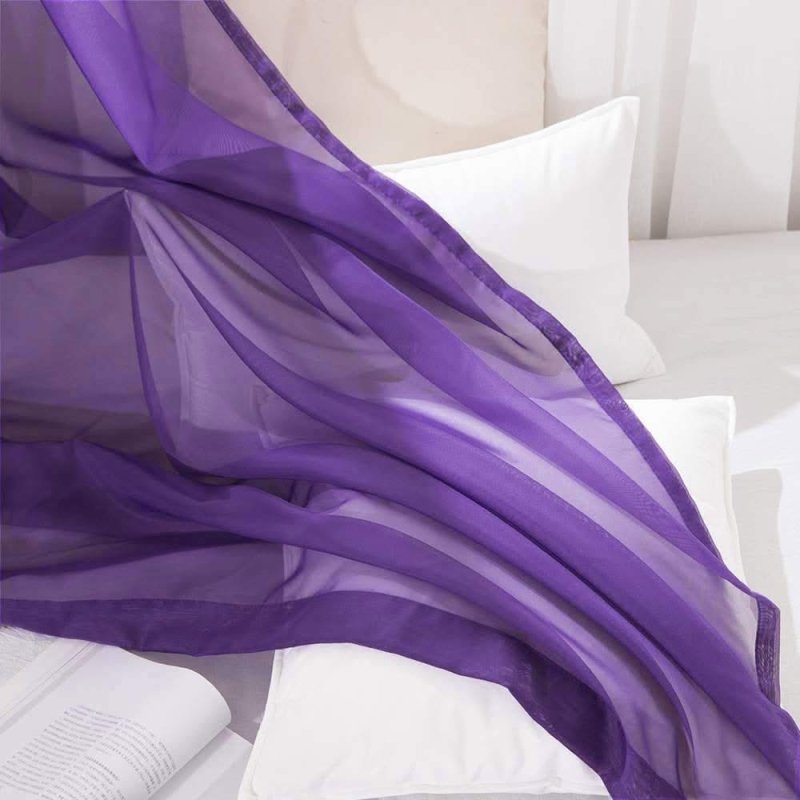MIULEE Solid Sheer Curtains Elegant Grommet Window Voile Panels Drapes Treatment 2 Panels - Miulee