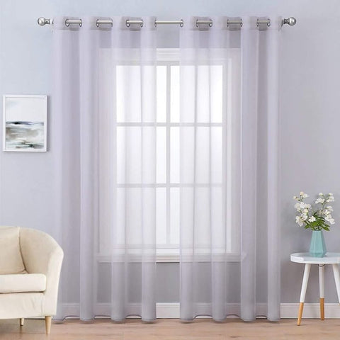 MIULEE Solid Sheer Curtains Elegant Grommet Window Voile Panels Drapes Treatment 2 Panels - Miulee