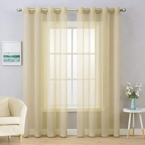 MIULEE Solid Sheer Curtains Elegant Grommet Window Voile Panels Drapes Treatment 2 Panels - Miulee