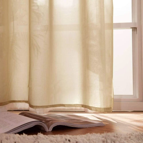 MIULEE Taupe Brown Solid Sheer Curtains Elegant Grommet Window Voile Panels Drapes Treatment 2 Panels - Miulee