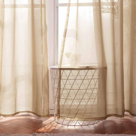 MIULEE Taupe Brown Solid Sheer Curtains Elegant Grommet Window Voile Panels Drapes Treatment 2 Panels - Miulee