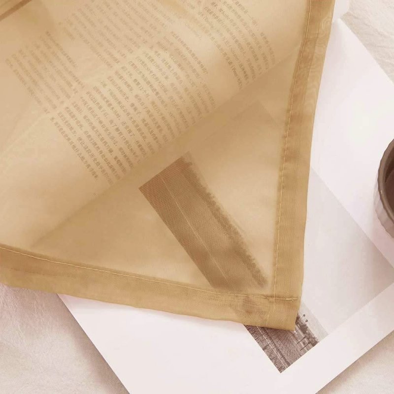 MIULEE Taupe Brown Solid Sheer Curtains Elegant Grommet Window Voile Panels Drapes Treatment 2 Panels - Miulee