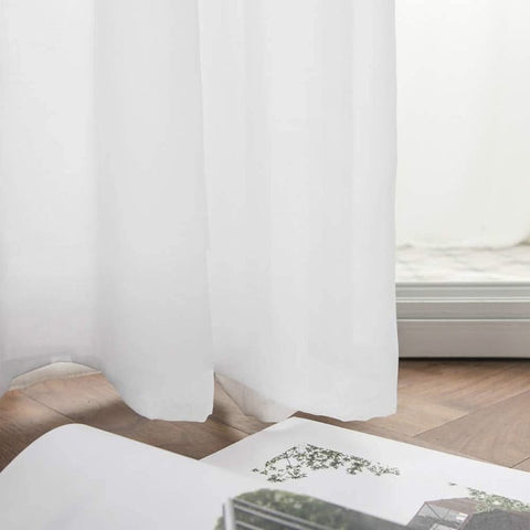 White Solid Sheer Curtains Grommet